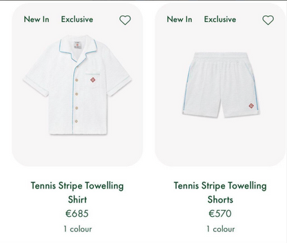 Tennis Stripe Towelling Shirt & Shorts Set