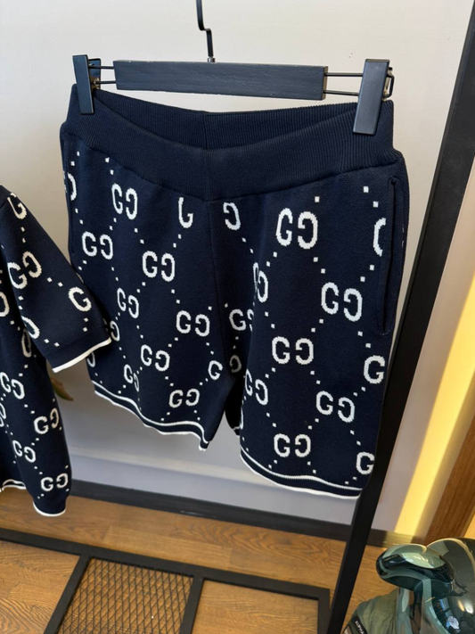 Cotton Jacquard Bowling Shirt & Shorts Set