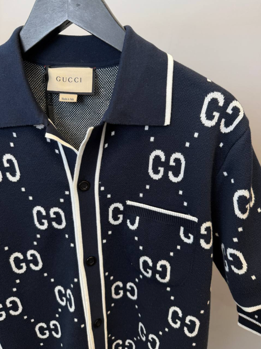Cotton Jacquard Bowling Shirt & Shorts Set