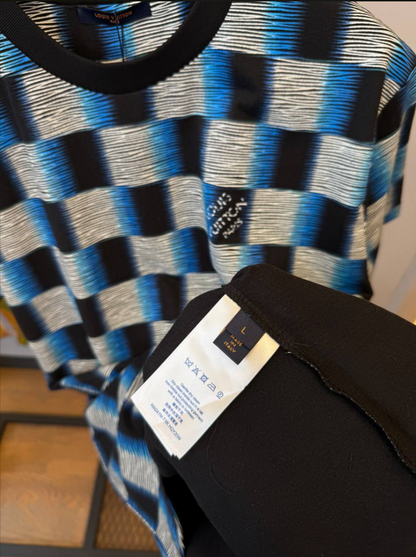 Damier Short-Sleeved Cotton T-Shirt