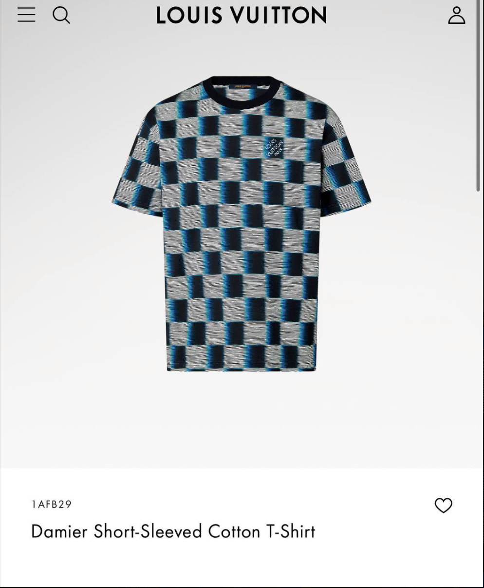 Damier Short-Sleeved Cotton T-Shirt