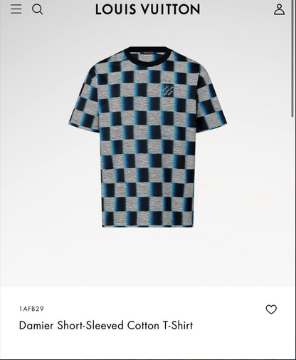 Damier Short-Sleeved Cotton T-Shirt