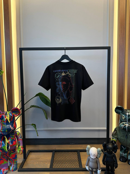 Black Jersey Graphic-Print Cotton T-Shirt