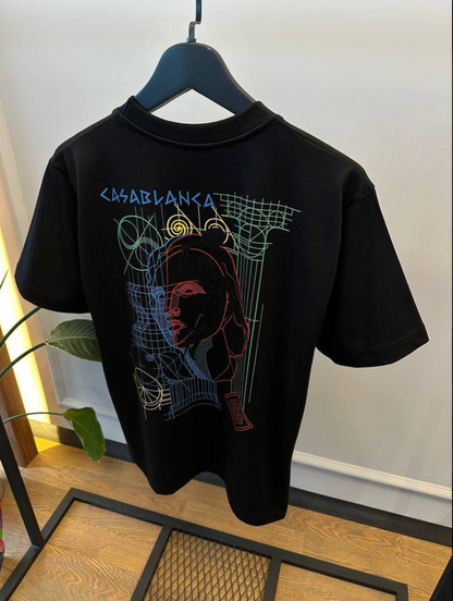 Black Jersey Graphic-Print Cotton T-Shirt