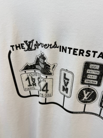 Embellished Cotton T-Shirt – White/Black