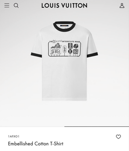 Embellished Cotton T-Shirt – White/Black