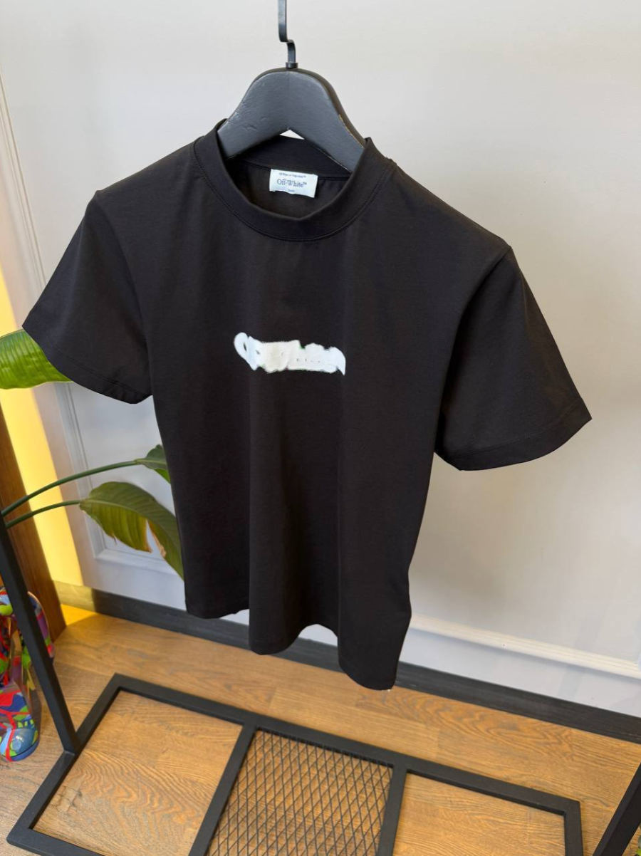Black Arrow Print Cotton T-Shirt