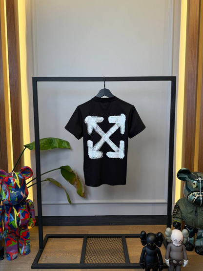 Black Arrow Print Cotton T-Shirt
