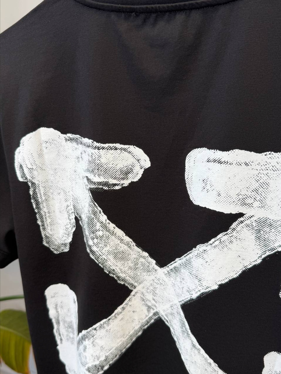Black Arrow Print Cotton T-Shirt