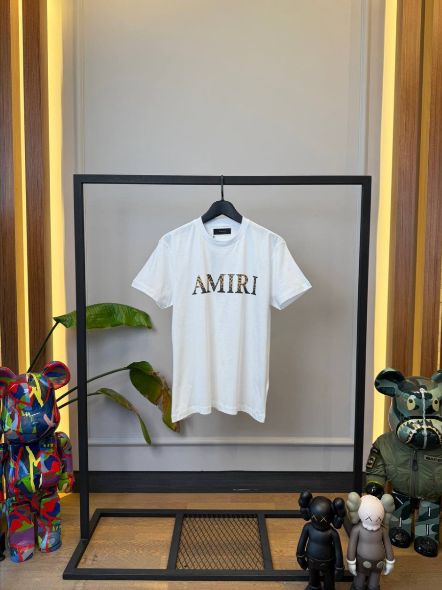 Leopard Logo Print Cotton T-Shirt