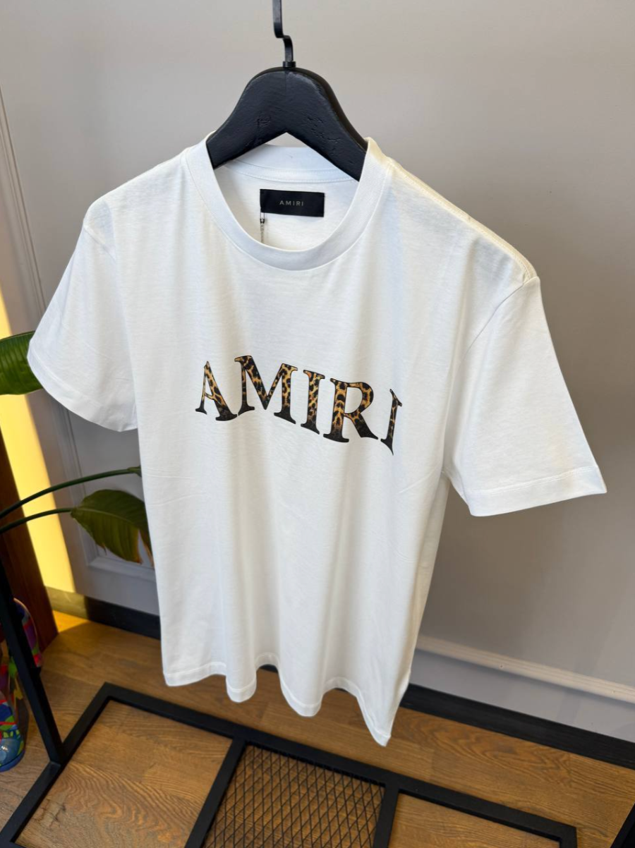 Leopard Logo Print Cotton T-Shirt