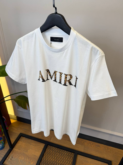 Leopard Logo Print Cotton T-Shirt