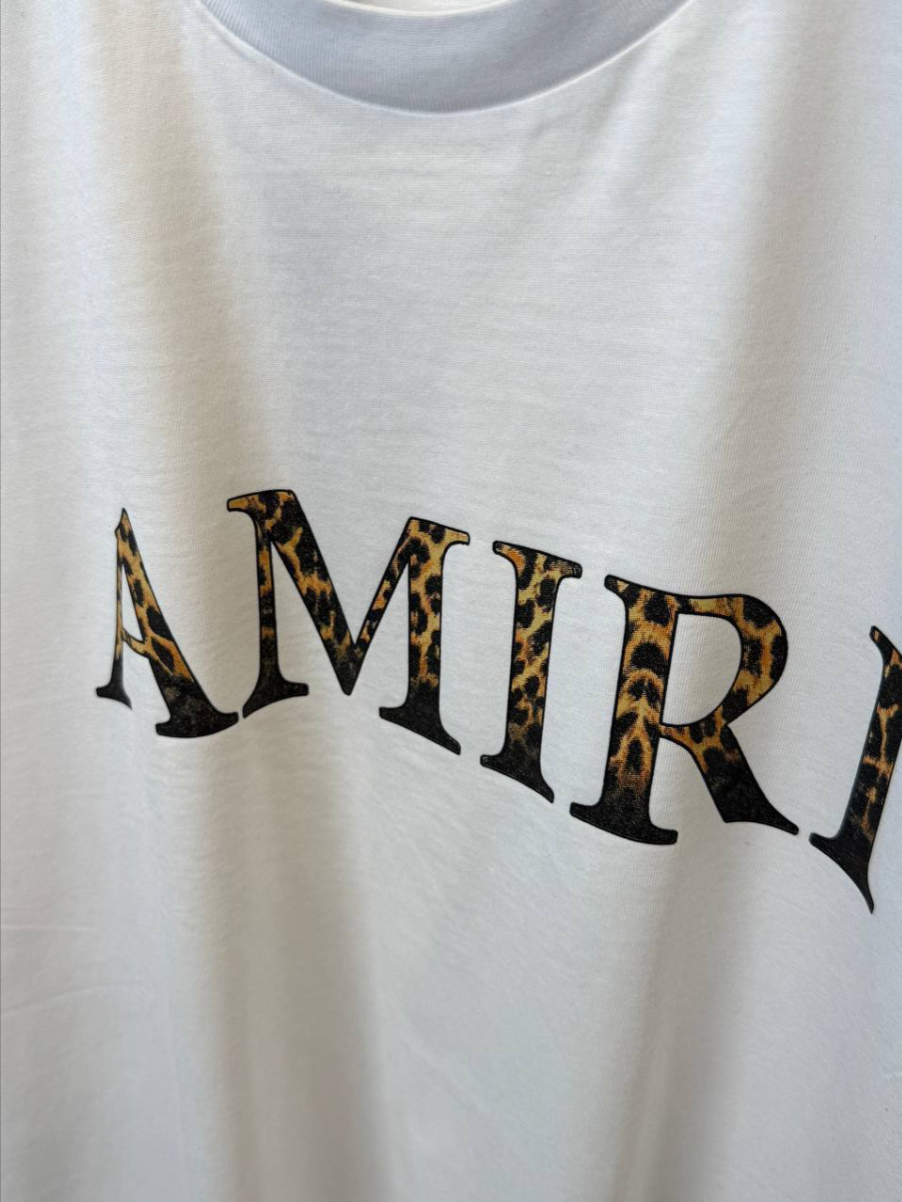 Leopard Logo Print Cotton T-Shirt