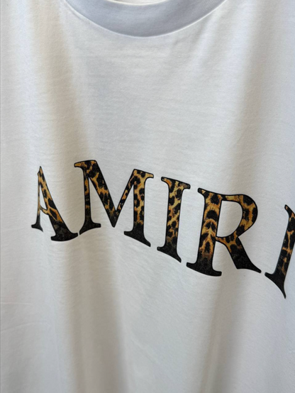 Leopard Logo Print Cotton T-Shirt