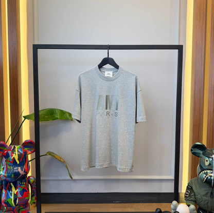 Paris Embroidered Logo Cotton T-Shirt – Gray Mélange