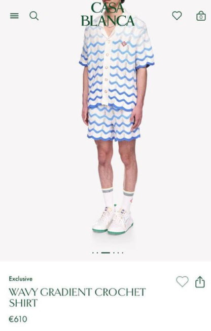 Wavy Gradient Crochet Shirt & Shorts Set