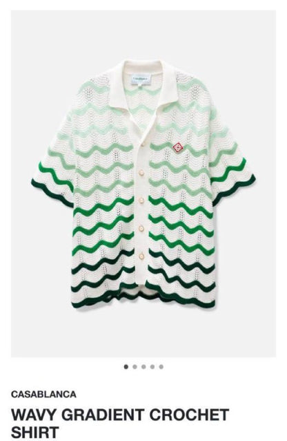 Wavy Gradient Crochet Shirt & Shorts Set