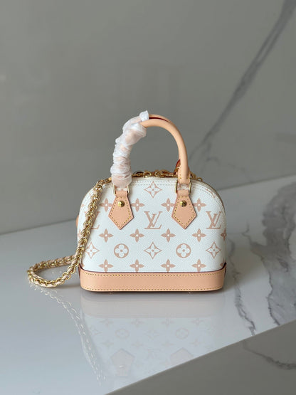 Alma BB White Monogram Canvas with Heart Charm