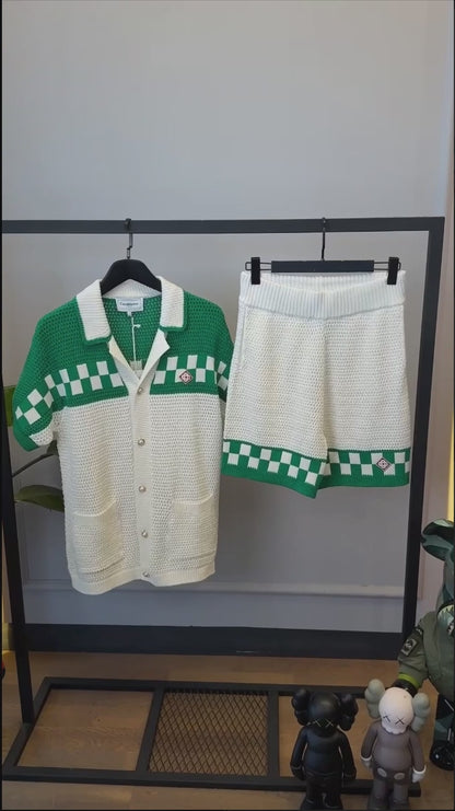 Crochet Shirt and Shorts Set